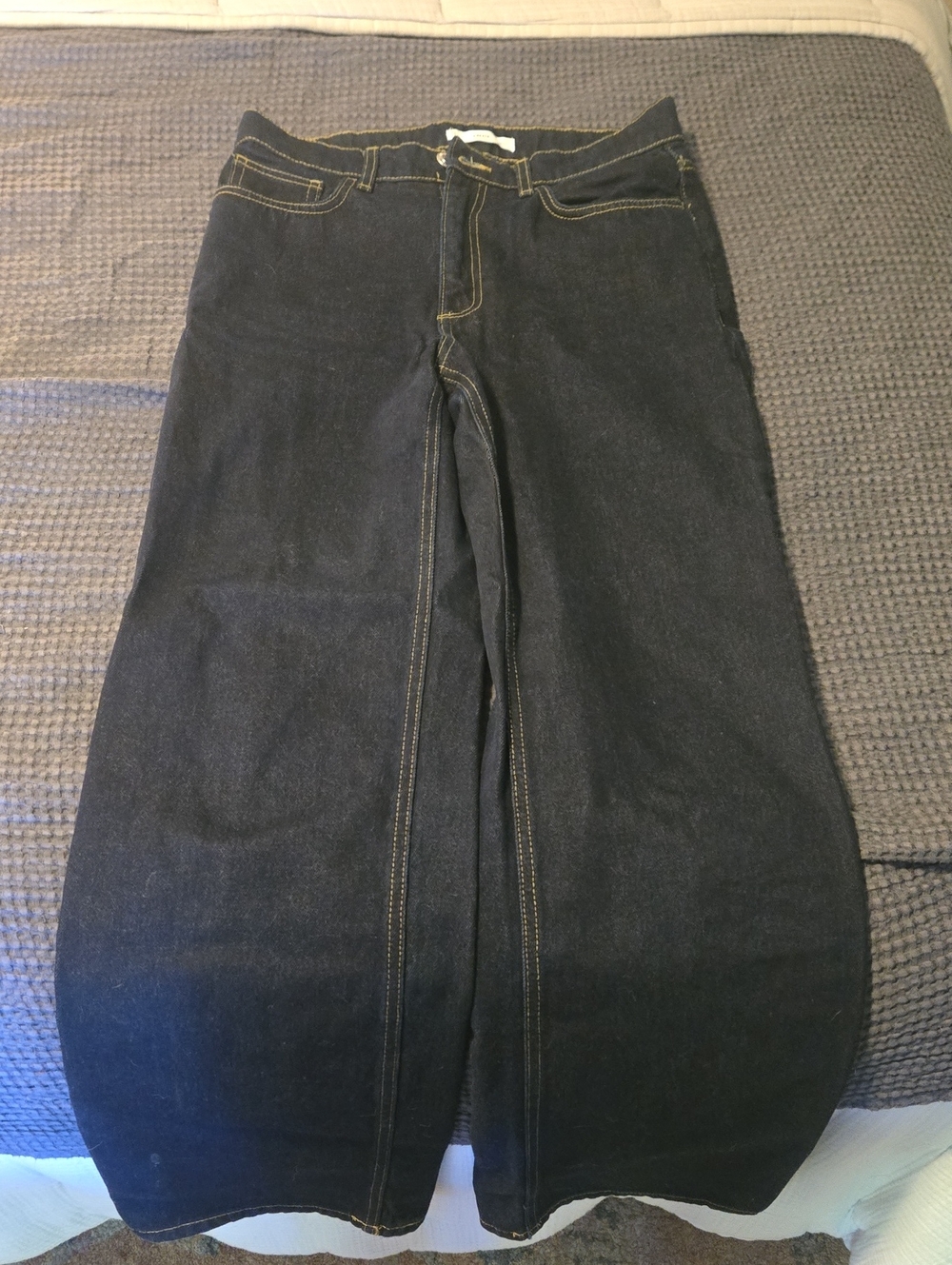 Mango Wide-Leg Jeans in Dark Indigo Black
